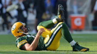 Aaron Rodgers claims 'double nut shot' caused first interception vs. Saints  – NBC Sports Chicago
