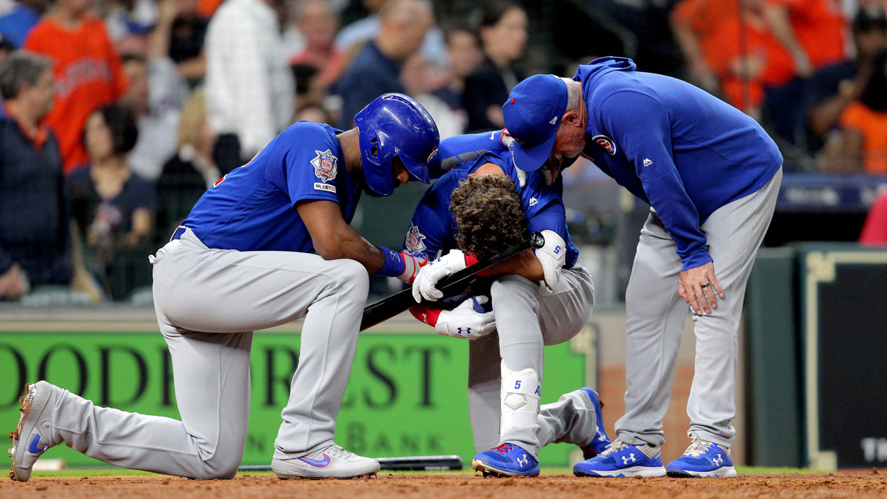 Video Cubs player in tears after foul ball hits young girl - ABC News