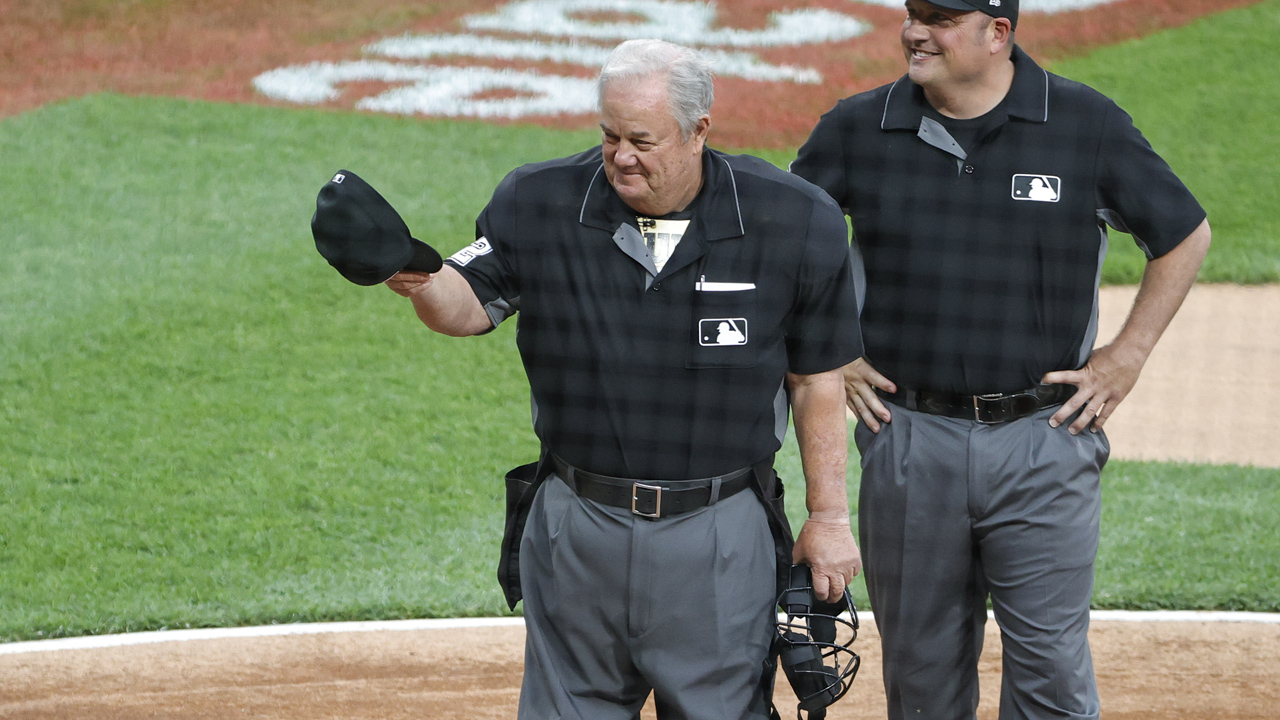 Joe West calls two balks on Mark Buehrle and then ejects him, a