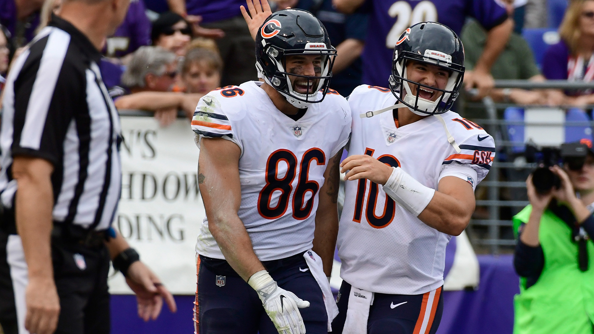 Chase Claypool Signs Old Mitch Trubisky Jersey at Soldier Field