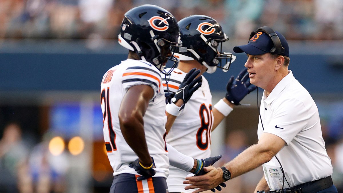 Chicago Bears wide receiver Isaiah Coulter during pregame of an