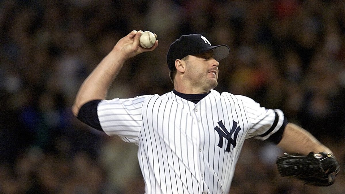 Roger Clemens in ESPN broadcast booth for Astros-White Sox opening day