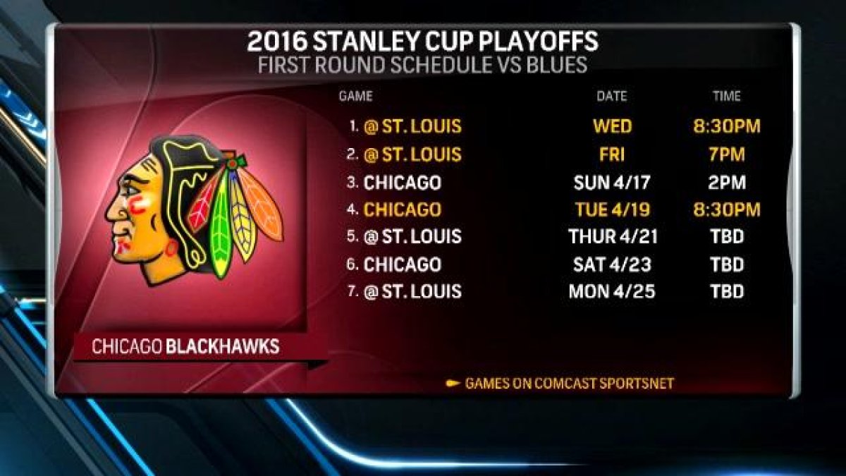 Full schedule for Blackhawks' playoff series vs. Blues – NBC