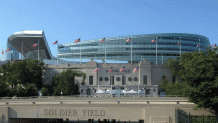 Soldier Field Setting Up for Valentine's Day