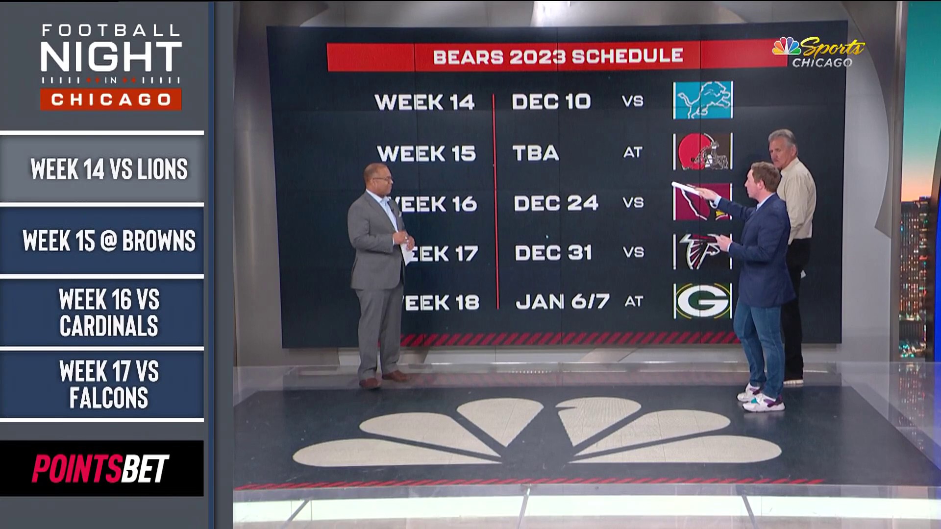 chicago bears last year schedule