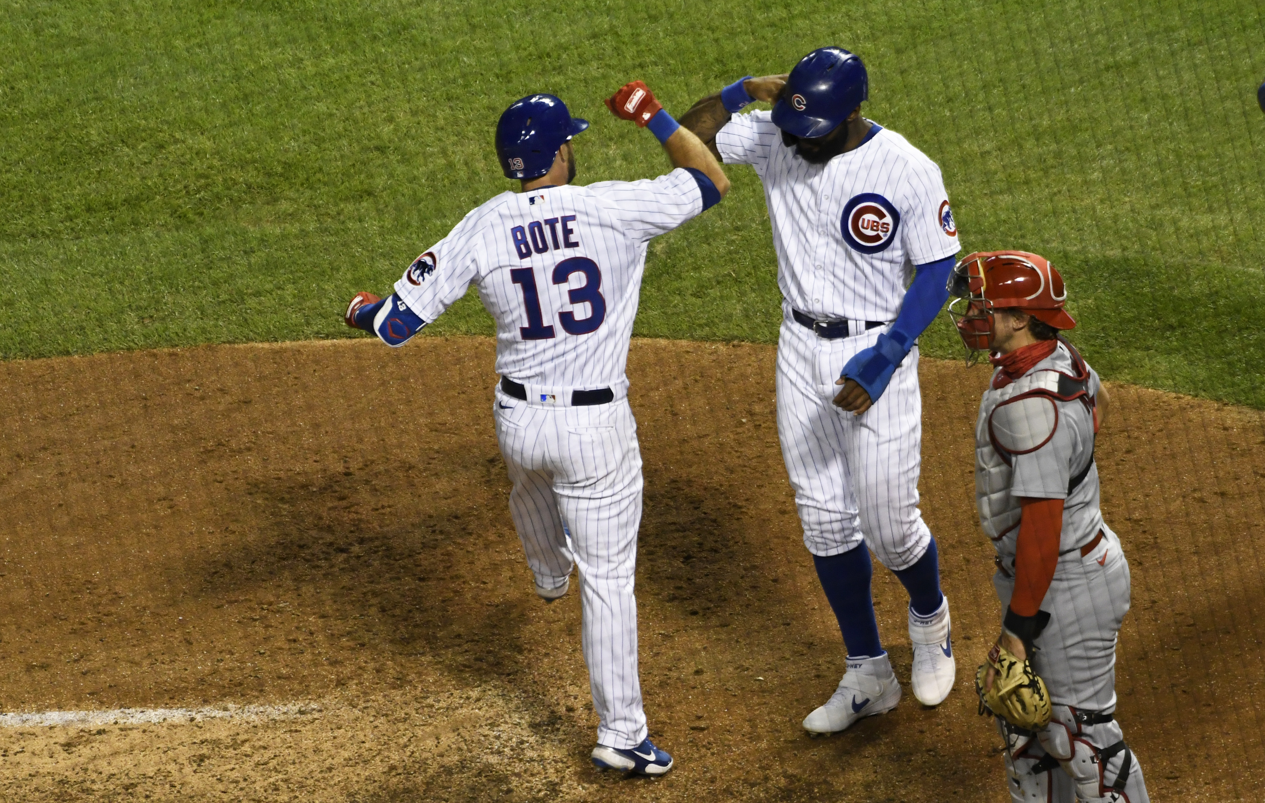 August 3 2021: Chicago Cubs second baseman David Bote (13) before