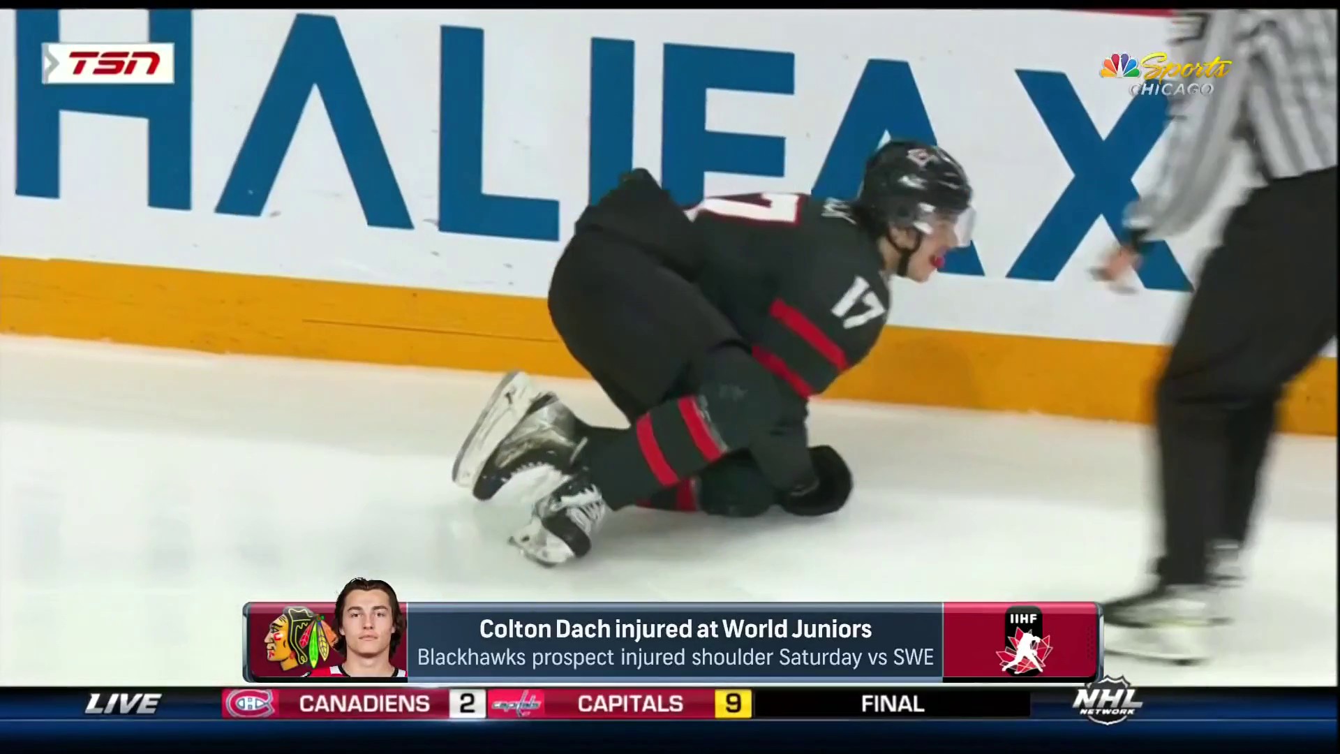 Blackhawks prospect Colton Dach suffered shoulder injury at World Juniors