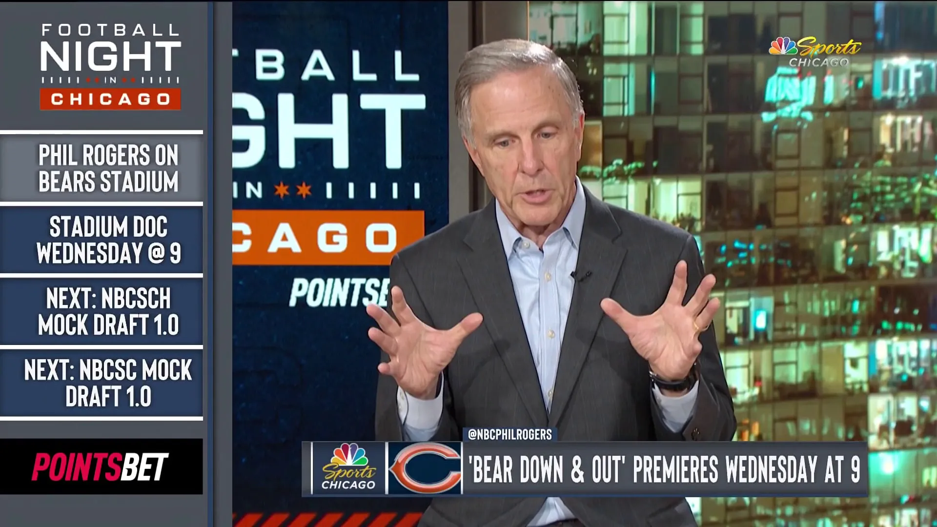 What positions are analysts mocking most to the Chicago Bears in