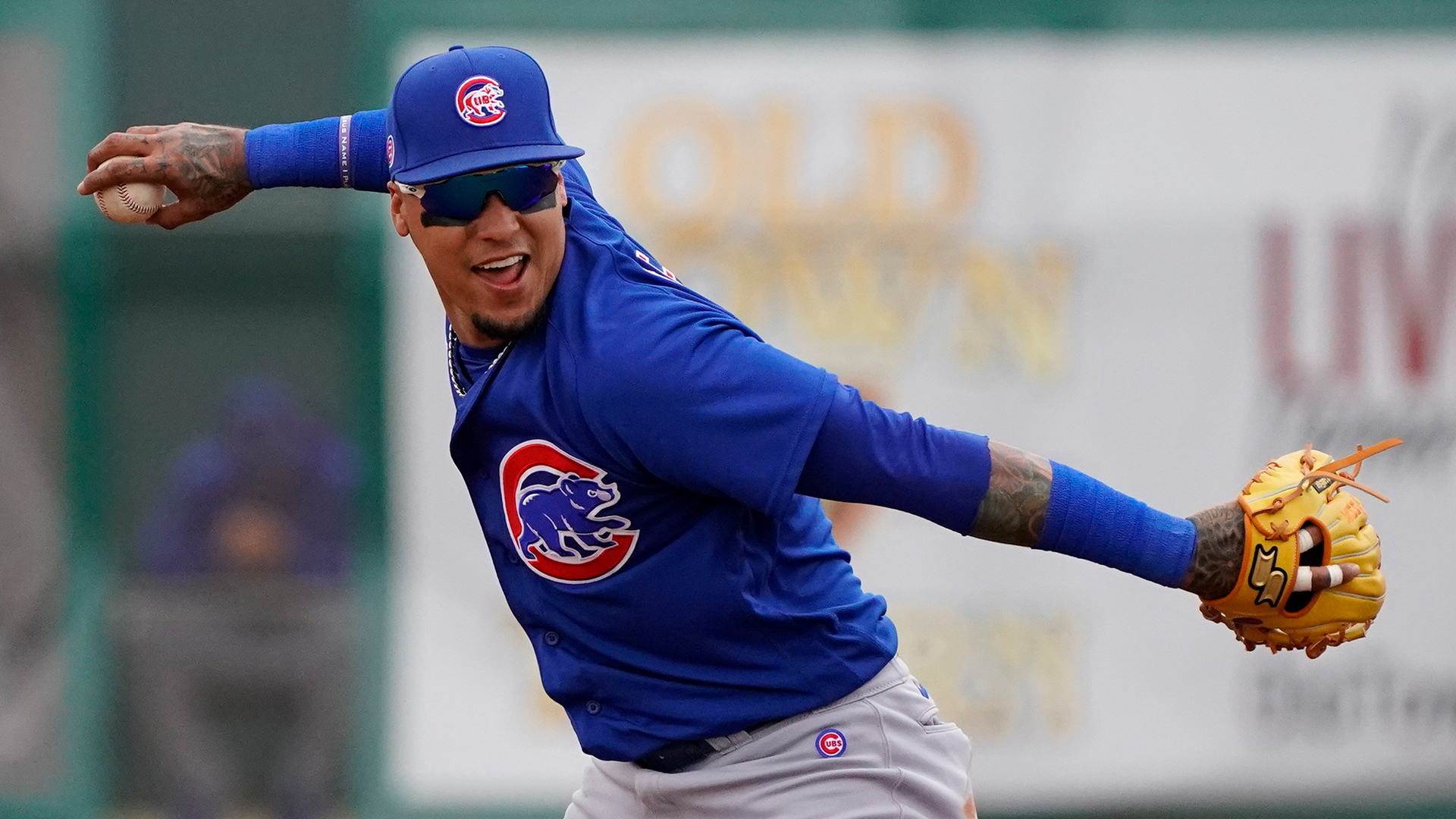 Download Javier Baez With Chicago Cubs Teammates Wallpaper