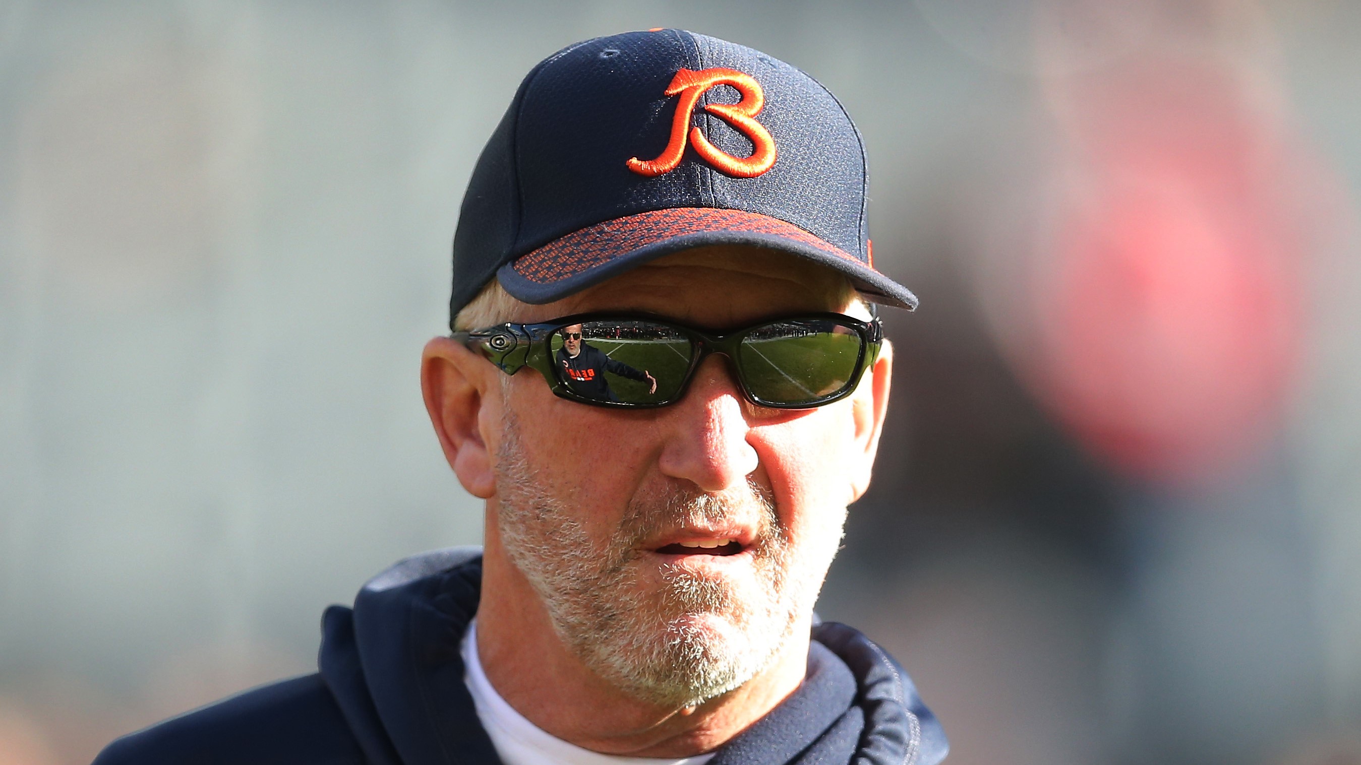 Chicago Bears head coach John Fox greets his players before an NFL