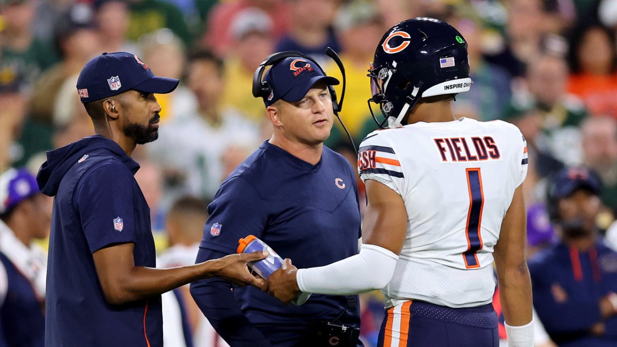 Bears offensive coordinator Luke G  discusses Justin Fields'  development, rookie class & more