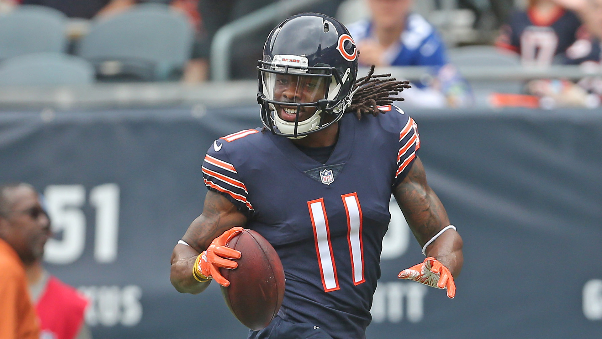 Chicago Bears wide receiver Kevin White (11) lines up against the New York  Jets during an