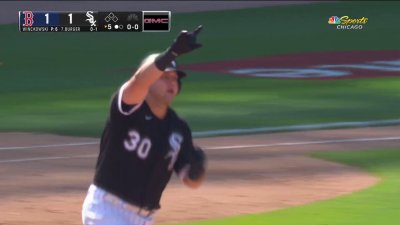 Jake Burger lines home run to LF, 08/30/2017