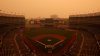 Check out these photos of the smokey, hazy scene at Yankee Stadium