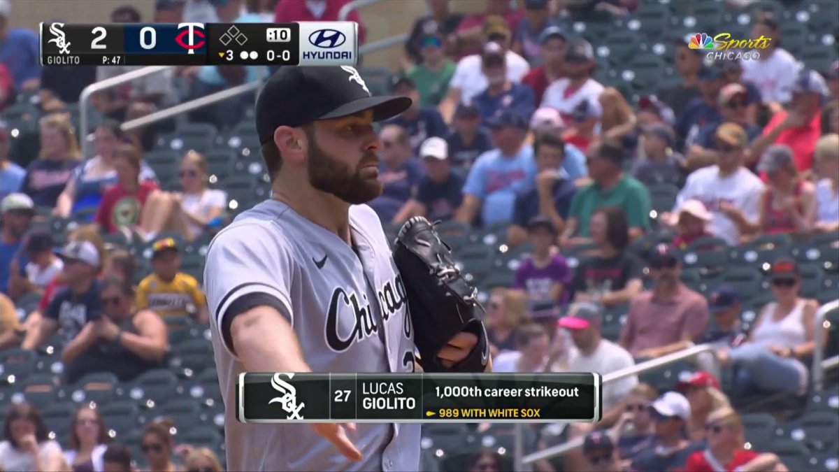 Chicago White Sox' Lucas Giolito throws 1,000th career strikeout – NBC  Sports Chicago