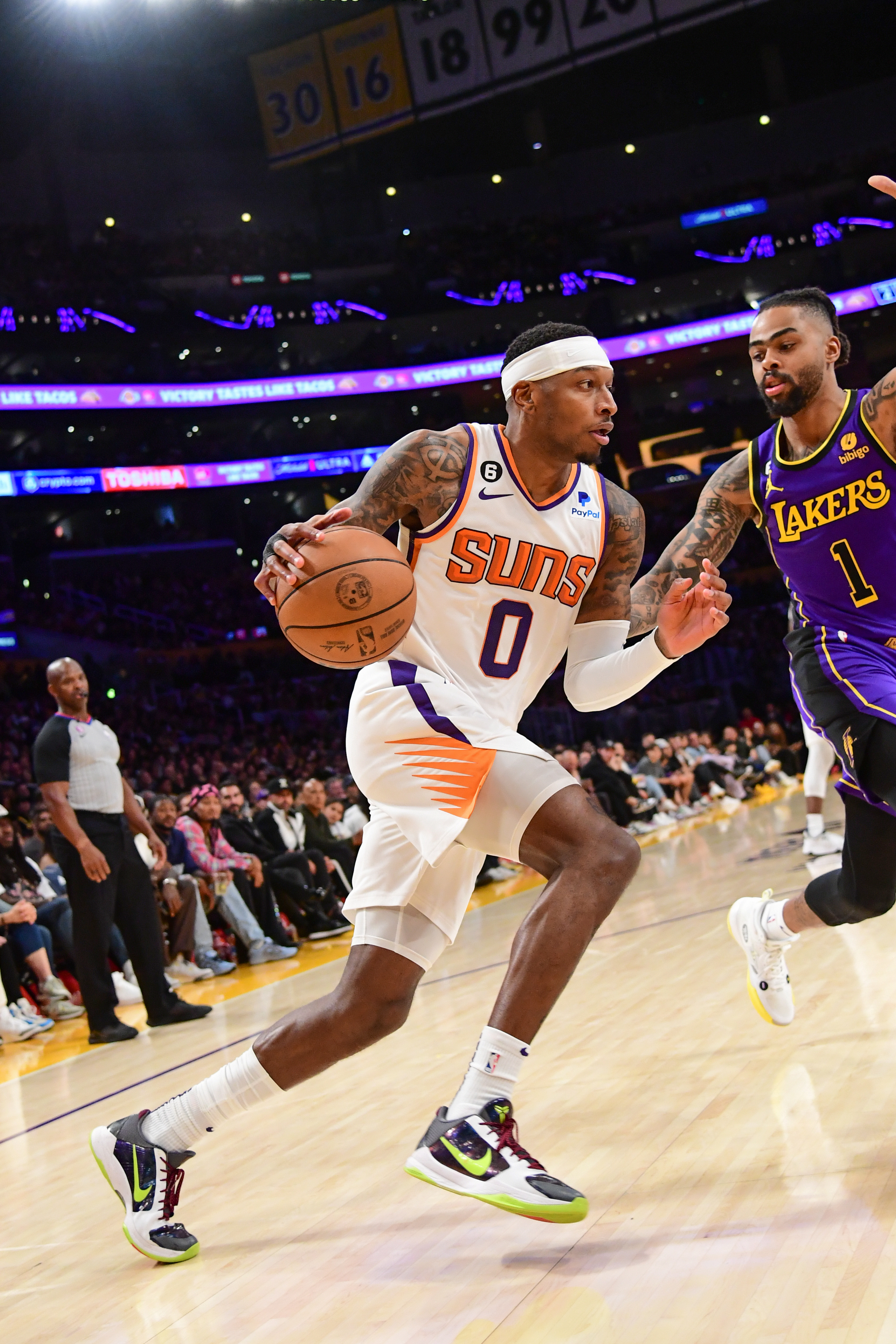 The sneakers worn by Torrey Craig of the Phoenix Suns during Round News  Photo - Getty Images