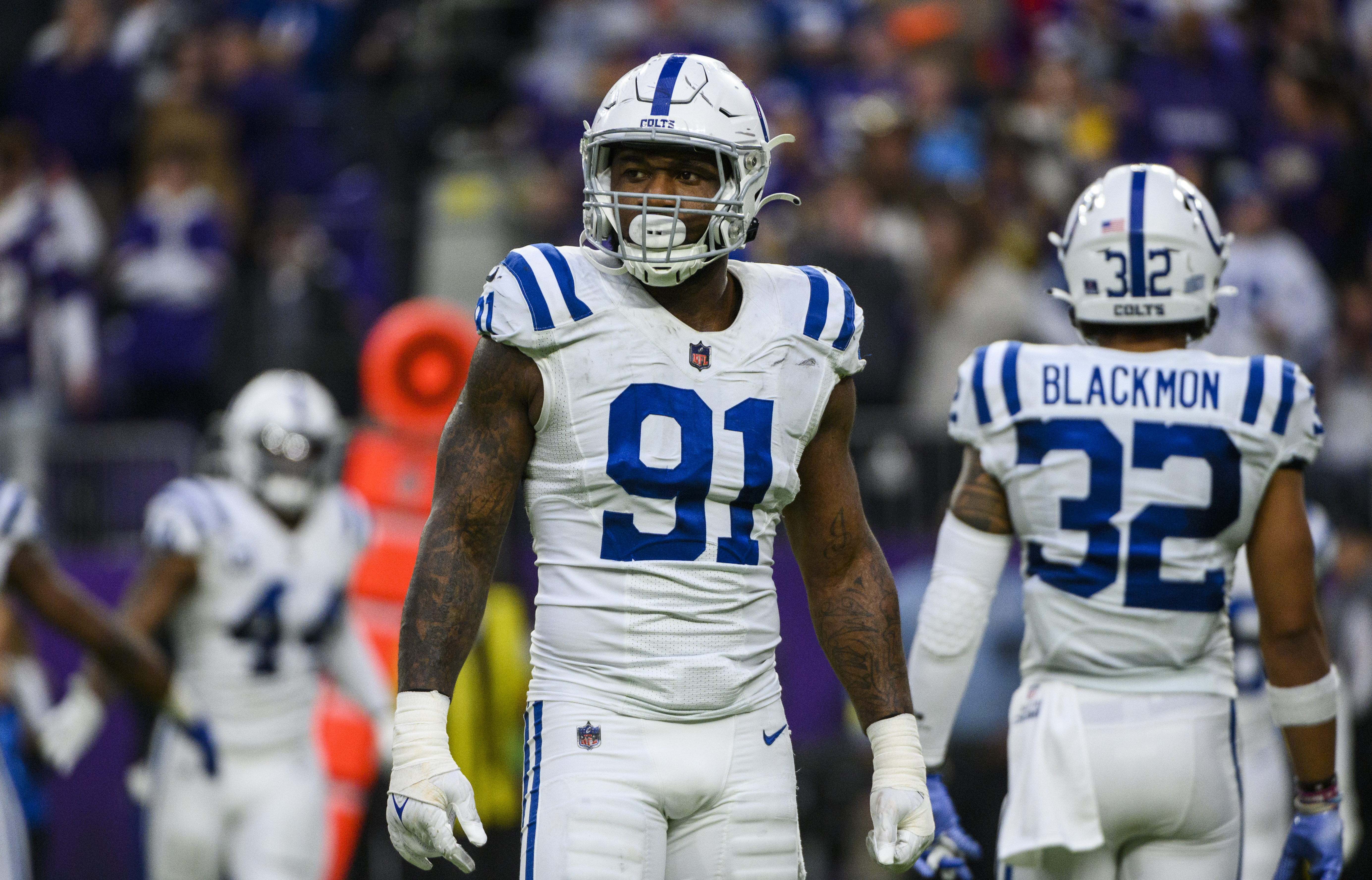 Reports are that the Chicago Bears are interested in this former Colts  defensive end