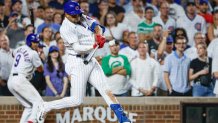 Twelve iconic images of Cubs' Christopher Morel walk-off – NBC Sports  Chicago