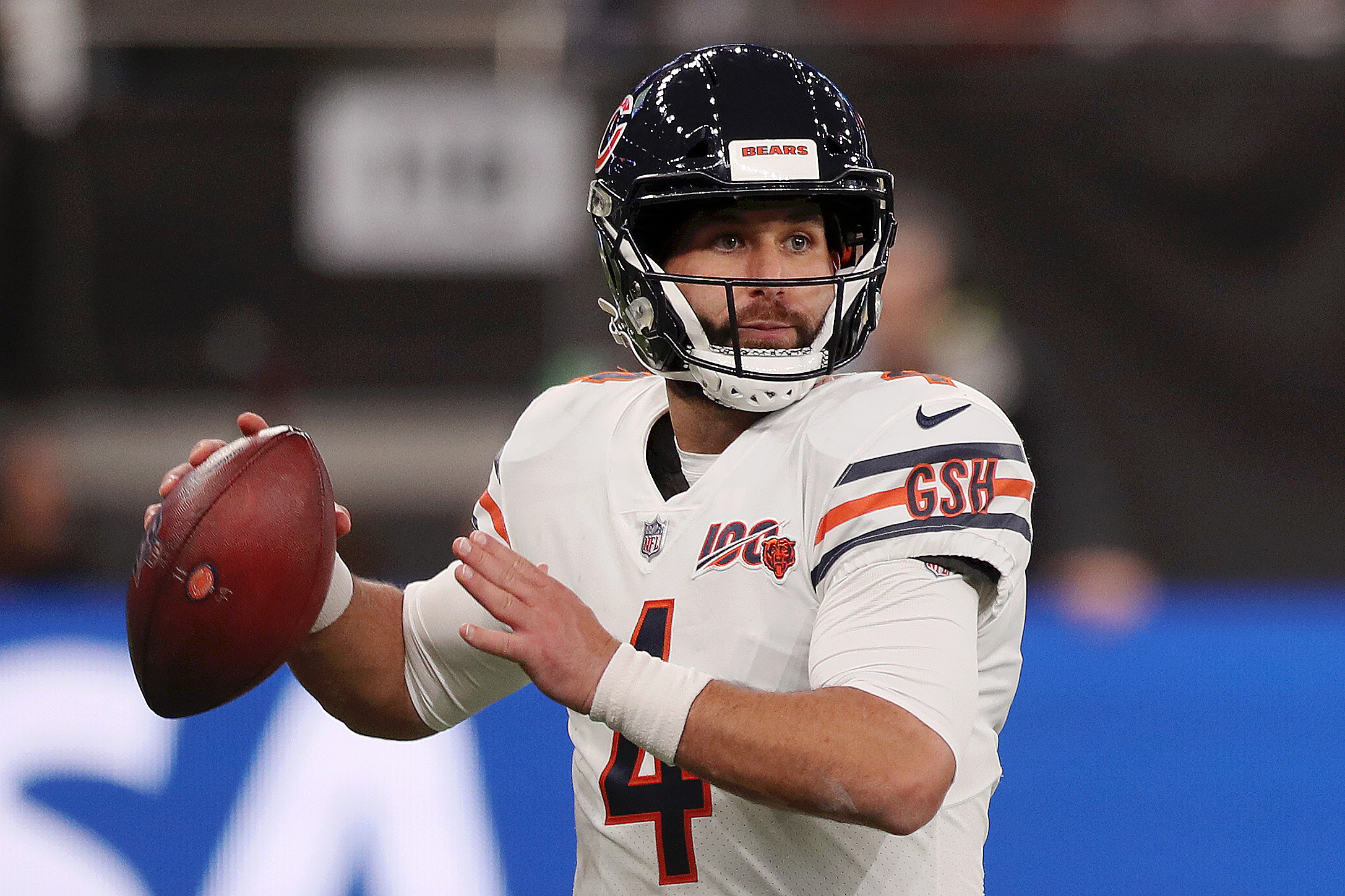 A TV camera with the  Prime Video Thursday Night Football logo is  seen during the first half of an NFL football game between the Chicago  Bears and Washington Commanders, Thursday, Oct.