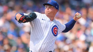 CHICAGO, ILLINOIS – SEPTEMBER 06: Jordan Wicks #36 of the Chicago Cubs delivers a pitch during the first inning against the San Francisco Giants at Wrigley Field on September 06, 2023 in Chicago, Illinois. (Photo by Michael Reaves/Getty Images)