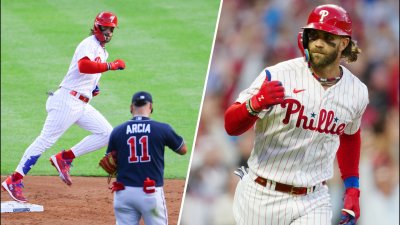 Bryce Harper stares down Orlando Arcia after huge home run