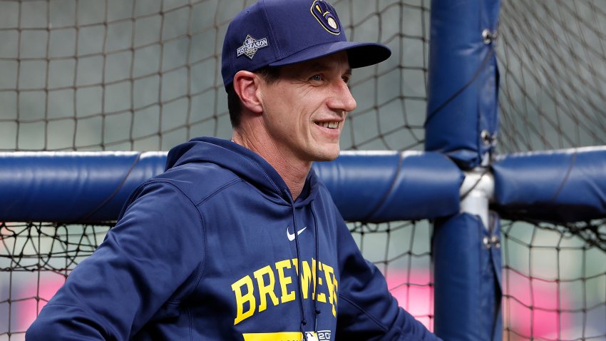 MILWAUKEE, WISCONSIN – OCTOBER 04: Craig Counsell #30 of the Milwaukee Brewers before the game against the Arizona Diamondbacks during Game Two of the Wild Card Series at American Family Field on October 04, 2023 in Milwaukee, Wisconsin. (Photo by John Fisher/Getty Images)