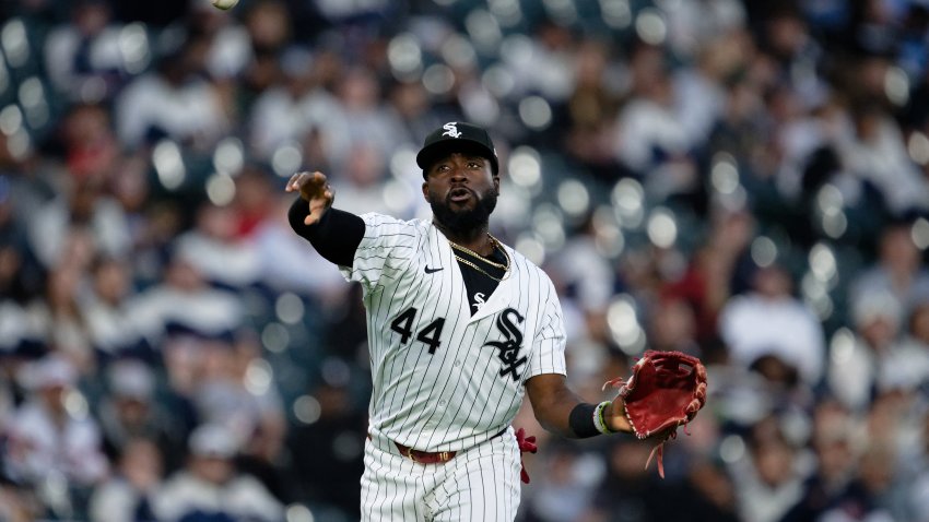 CHICAGO, IL – MAY 11:  Bryan Ramos #44 of the Chicago White Sox throws to first base against the Cleveland Guardians at Guaranteed Rate Field on May 11, 2024 in Chicago, Illinois.  (Photo by Jamie Sabau/Getty Images)