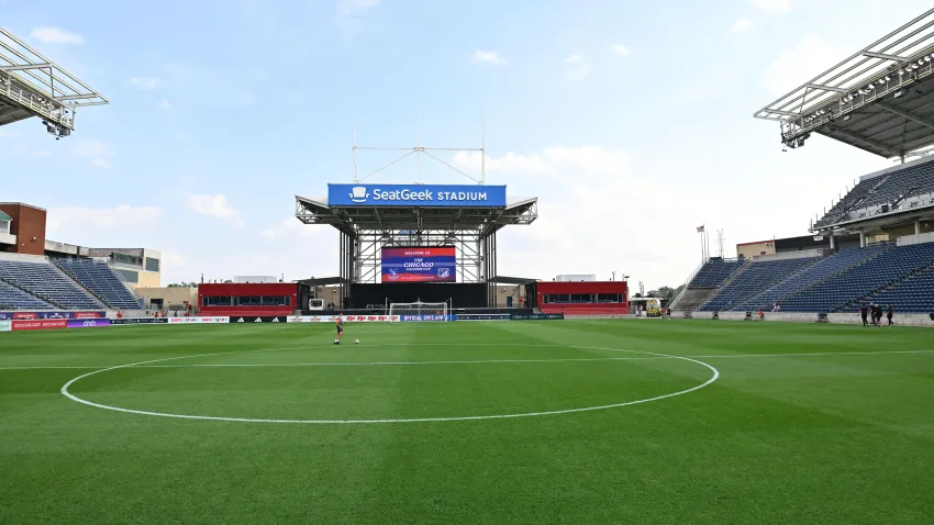 BRIDGEVIEW, ILLINOIS – JULY 26: a general view of the stadium during the Chicago Nations Cup match between Crystal Palace and Millonarios at SeatGeek Stadium on July 26, 2023 in Bridgeview, Illinois. (Photo by Sebastian Frej/MB Media/Getty Images)