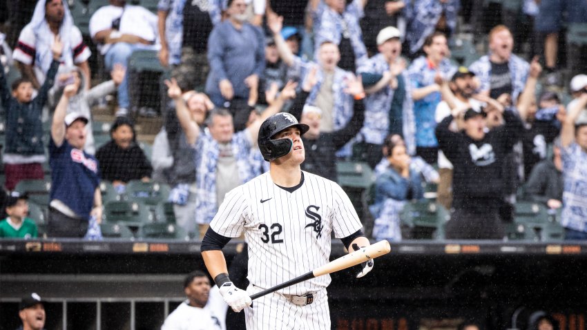 CHICAGO, ILLINOIS – JUNE 08: Gavin Sheets #32 of the Chicago White Sox looks on after hitting a go-ahead grand slam home run in the fifth inning against the Boston Red Sox at Guaranteed Rate Field on June 08, 2024 in Chicago, Illinois. (Photo by Griffin Quinn/Getty Images)