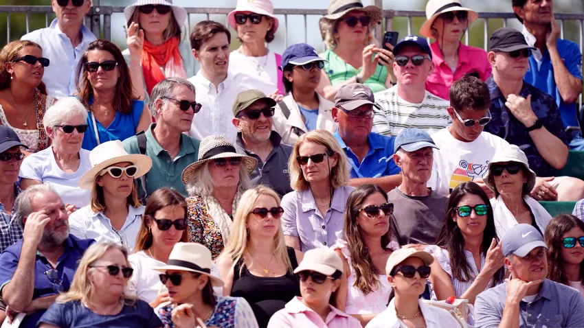 Spectators watch Wimbledon qualifying