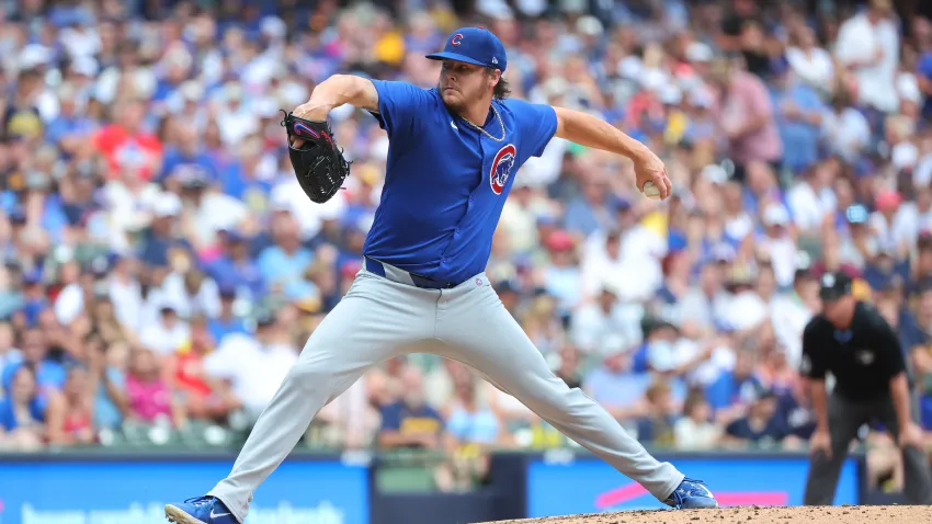 MILWAUKEE, WISCONSIN – JUNE 28: Justin Steele #35 of the Chicago Cubs throws a pitch against the Milwaukee Brewers during the third inning at American Family Field on June 28, 2024 in Milwaukee, Wisconsin.  The Brewers defeated the Cubs 4-2. (Photo by Stacy Revere/Getty Images)