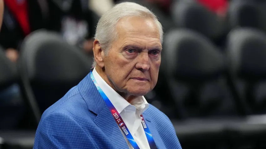 Nov 24, 2023; Los Angeles, California, USA; LA Clippers special consultant Jerry West watches during the game against the New Orleans Pelicans at Crypto.com Arena. Mandatory Credit: Kirby Lee-USA TODAY Sports