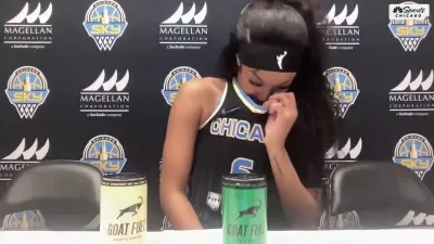 Angel Reese holds back emotions after learning of her All-Star selection