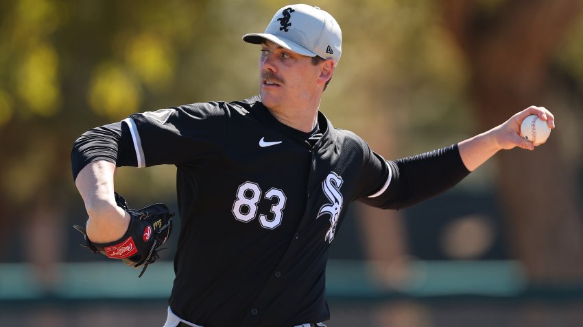 GLENDALE, ARIZONA – FEBRUARY 21: Ky Bush #83 of the Chicago White Sox delivers a pitch during a live batting practice session during a spring training workout at Camelback Ranch on February 21, 2024 in Glendale, Arizona. (Photo by Michael Reaves/Getty Images)