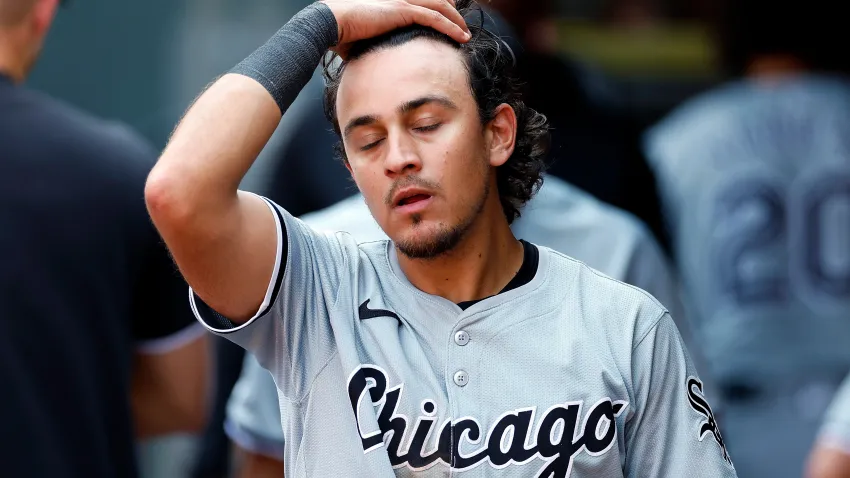 MINNEAPOLIS, MINNESOTA – AUGUST 04: Nicky Lopez #8 of the Chicago White Sox reacts to a loss against the Minnesota Twins after the game at Target Field on August 04, 2024 in Minneapolis, Minnesota. The White Sox have lost 20 games in a row. The Twins defeated the White Sox 13-7. (Photo by David Berding/Getty Images)