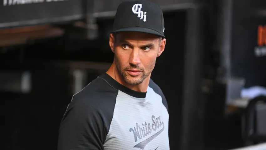 CHICAGO, ILLINOIS – AUGUST 10: Manager Grady Sizemore #24 of the Chicago White Sox stands in the dugout  prior to the game against the Chicago Cubs at Guaranteed Rate Field on August 10, 2024 in Chicago, Illinois. (Photo by Nuccio DiNuzzo/Getty Images)