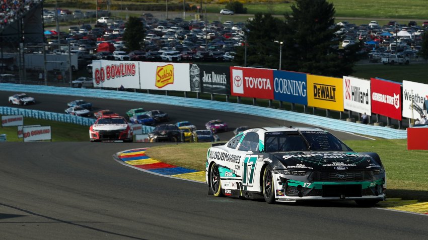 Chris Buescher (17) races during the Go Bowling at The Glen