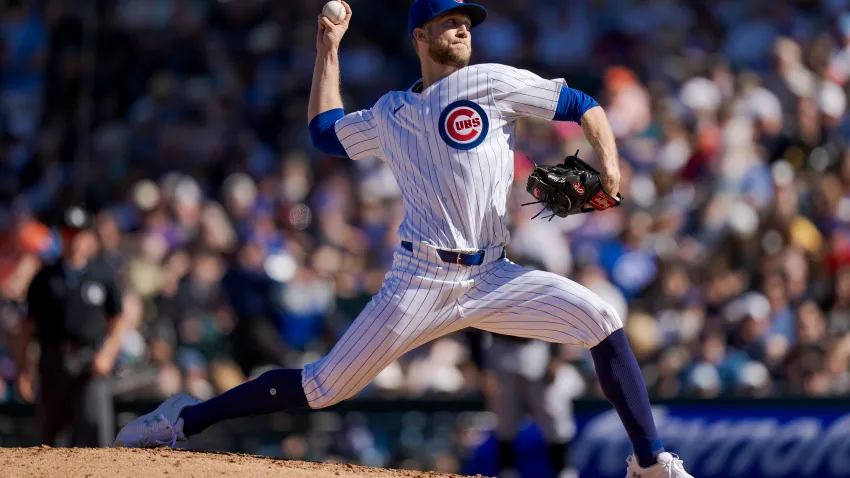 MESA, ARIZONA – FEBRUARY 23: Caleb Kilian of the Chicago Cubs pitches during a training game as part of the 2024 Chicago Cubs Spring Training at Sloan Park on February 23, 2024 in Mesa, Arizona. (Photo by Matt Dirksen/Getty Images)