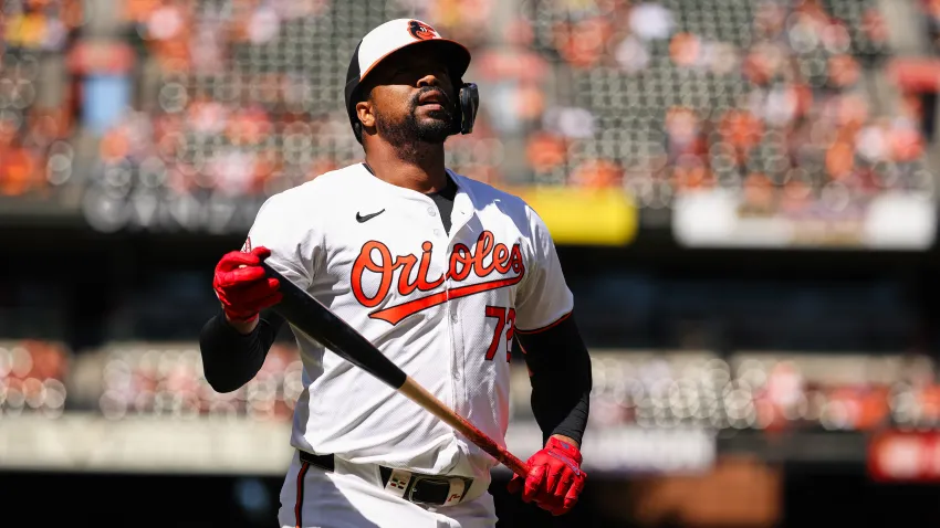 BALTIMORE, MD – SEPTEMBER 08: Eloy Jiménez #72 of the Baltimore Orioles at bat Tampa Bay Rays during the eighth inning at Oriole Park at Camden Yards on September 8, 2024 in Baltimore, Maryland. (Photo by Scott Taetsch/Getty Images)