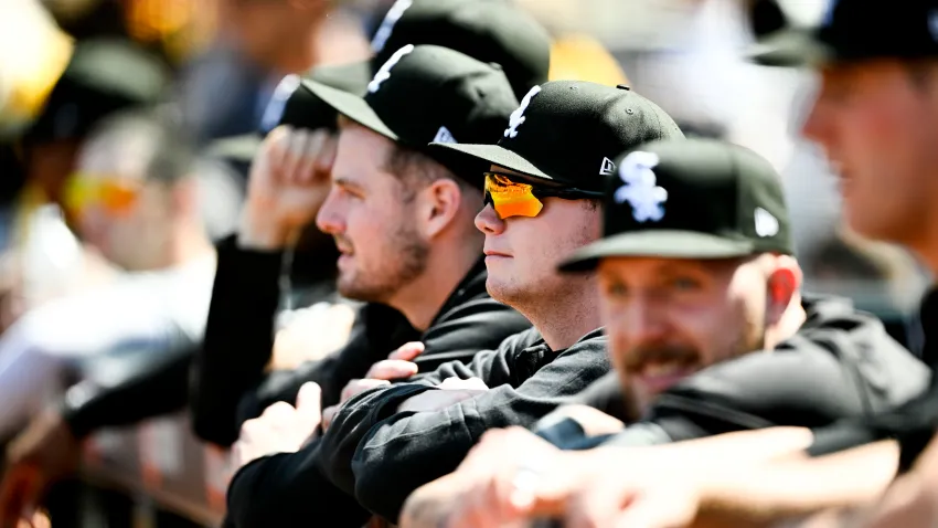 SAN DIEGO, CA – SEPTEMBER 22:  Chicago White Sox players look out from the dugout during the first inning of a baseball game against the San Diego Padres, September 22, 2024 at Petco Park in San Diego, California. (Photo by Denis Poroy/Getty Images)