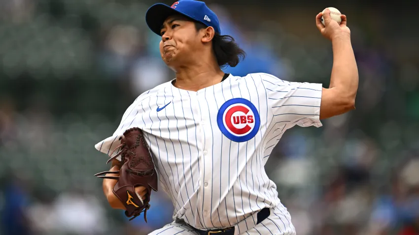 CHICAGO, ILLINOIS – SEPTEMBER 22: Shota Imanaga #18 of the Chicago Cubs throws in the first inning against the Washington Nationals at Wrigley Field on September 22, 2024 in Chicago, Illinois. (Photo by Quinn Harris/Getty Images)