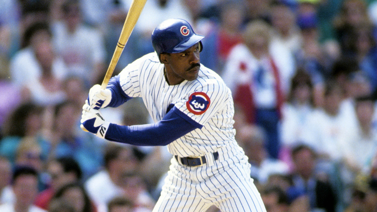 Andre Dawson of the Chicago Cubs bats during an MLB game at